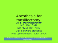 Anesthesia for Tonsillectomy.ppt